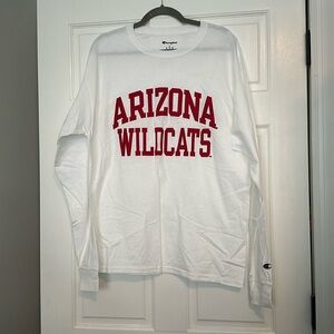 Arizona Wildcats University of Arizona White & Red Long Sleeve T-Shirt Champion